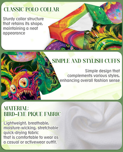 Hippie Octopus Hawaiian Polo Shirt – Psychedelic Trippy Festival Shirt | Azhobbyshop