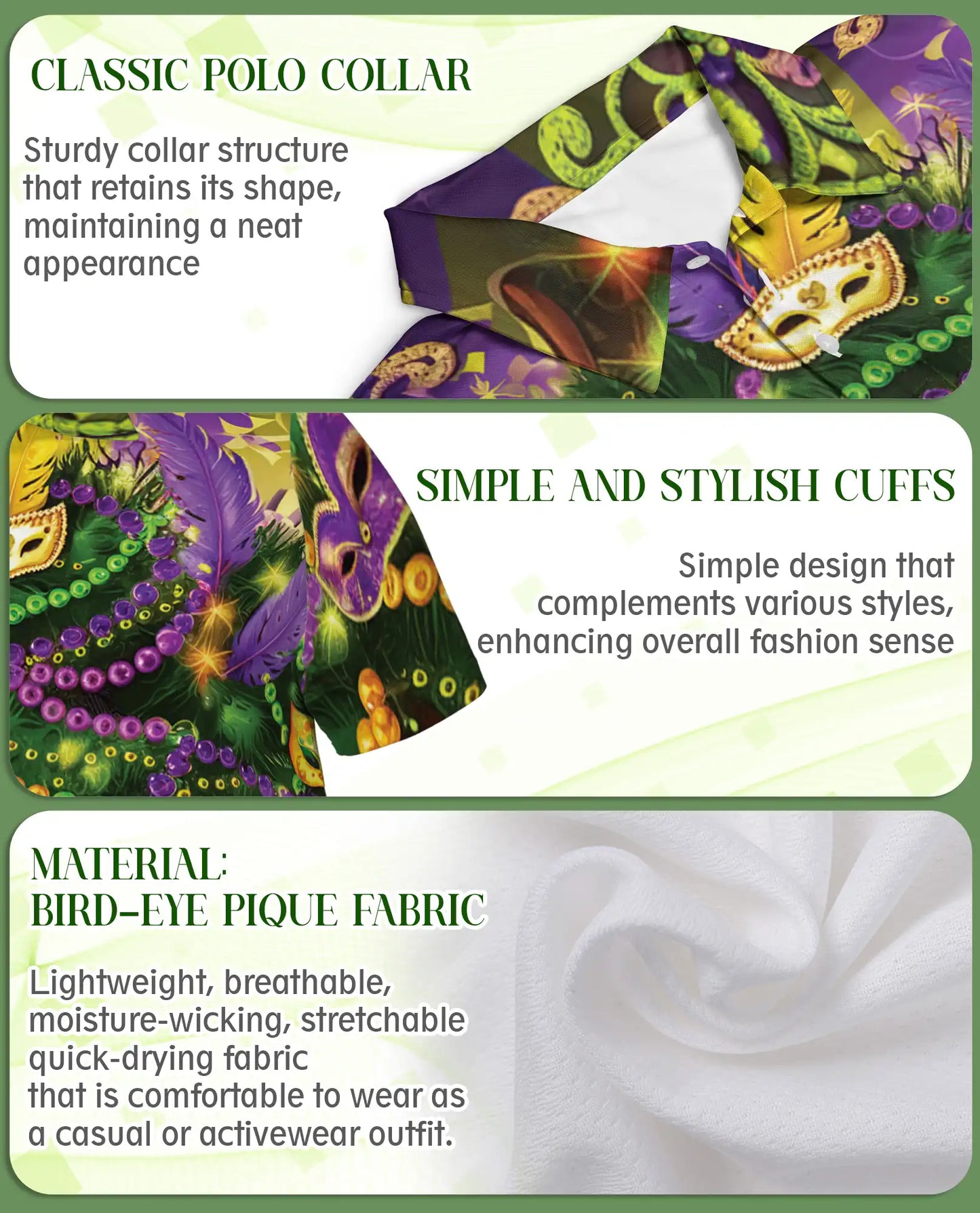 Mardi Gras Mask Beads Tree Polo Shirt | Azhobbyshop
