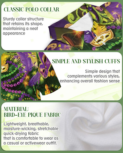 Mardi Gras Mask Beads Tree Polo Shirt | Azhobbyshop