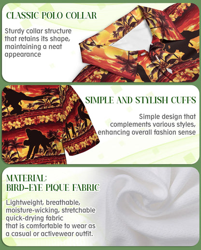 Judo 3D Polo Shirt for Men – Hawaiian Sunset Martial Arts Style | Azhobbyshop