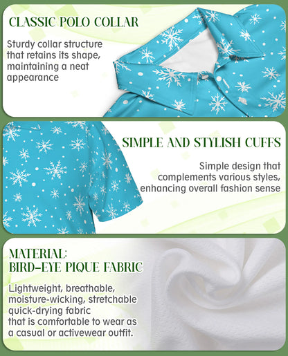 Snowflake 3D Polo Shirt for Men – Winter Christmas Holiday Style | Azhobbyshop