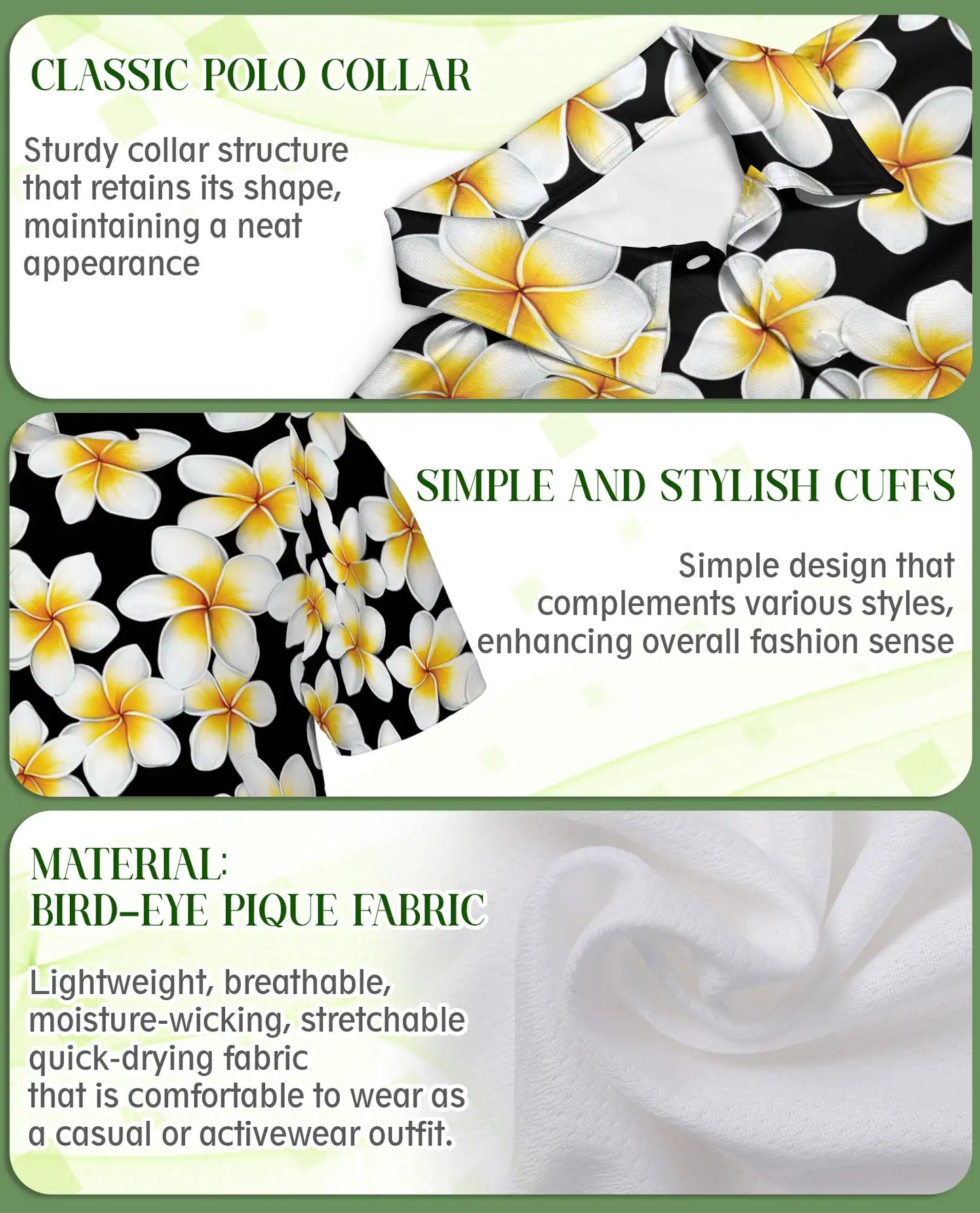 Yellow Plumeria Floral Polo Shirt | Azhobbyshop
