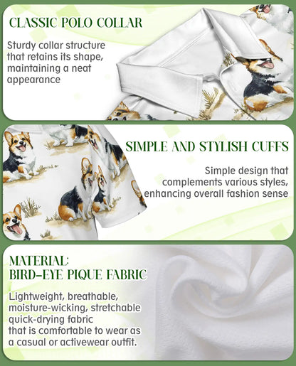 Corgi Polo Shirt -Cute Dog Lover Gift Funny Corgi Style | Azhobbyshop
