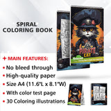 Pirate Cat (Grayscale) Spiral Bound Coloring Book, Unleash Your Artistic Talents in the Pirate Cat Grayscale Coloring Book with 30 Charming Pages for Coloring Enthusiasts to Embrace the Shadows, Textures, and Details of the Pirate Cat's Adventures