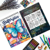 Butterflies Spiral Bound Coloring Book, Delicate Butterflies for a Soothing and Artistic Experience, Perfect for Nature Lovers and Art Enthusiasts