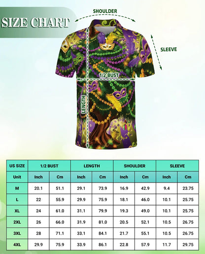 Mardi Gras Mask Beads Tree Polo Shirt | Azhobbyshop