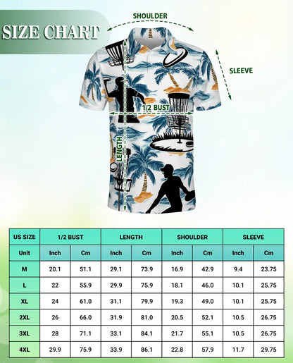 Disc Golf Tropical 3D Polo Shirt – Beach Palm Tree Sport Style | Azhobbyshop