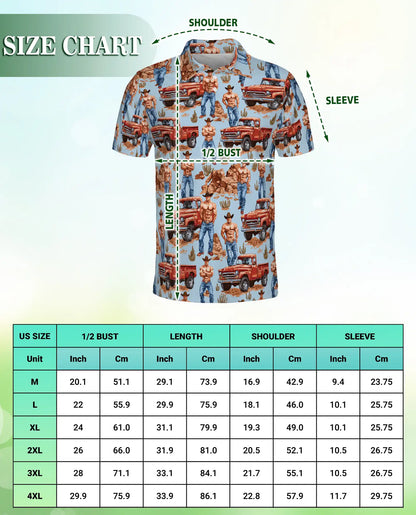 Sexy Cowboy Vintage Truck Polo Shirt – Western Ranch Style Men’s Shirt | Azhobbyshop