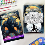 Werewolf Spiral Bound Coloring Book, Mysterious Moonlight with 30 Delightful Coloring Pages of Howling Werewolf Packs