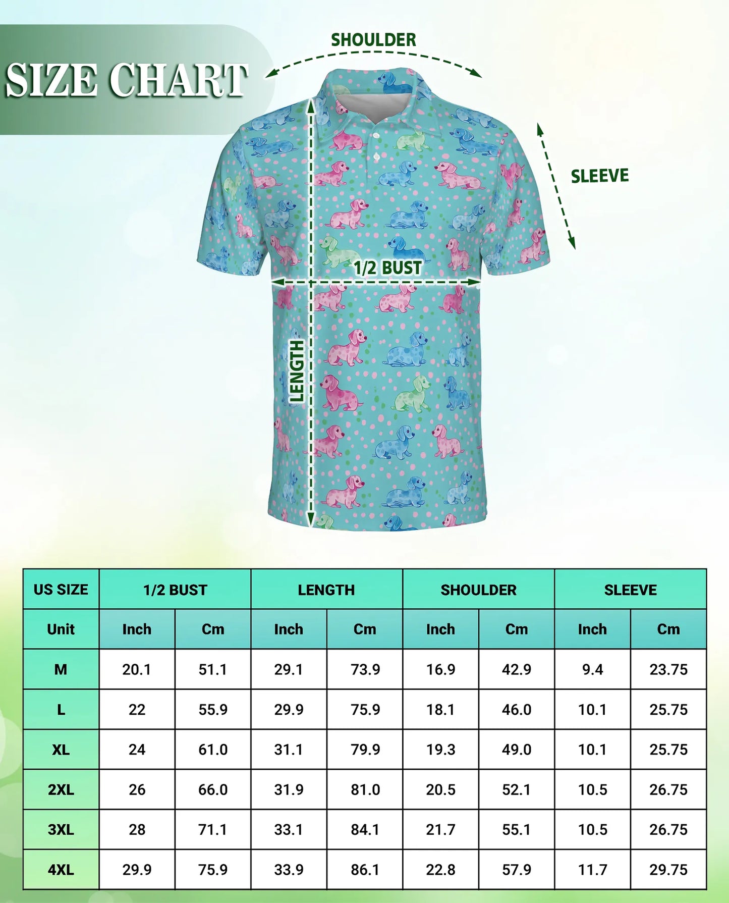 Dachshund Dog Pattern Polo Shirt for Dog Lovers | Azhobbyshop