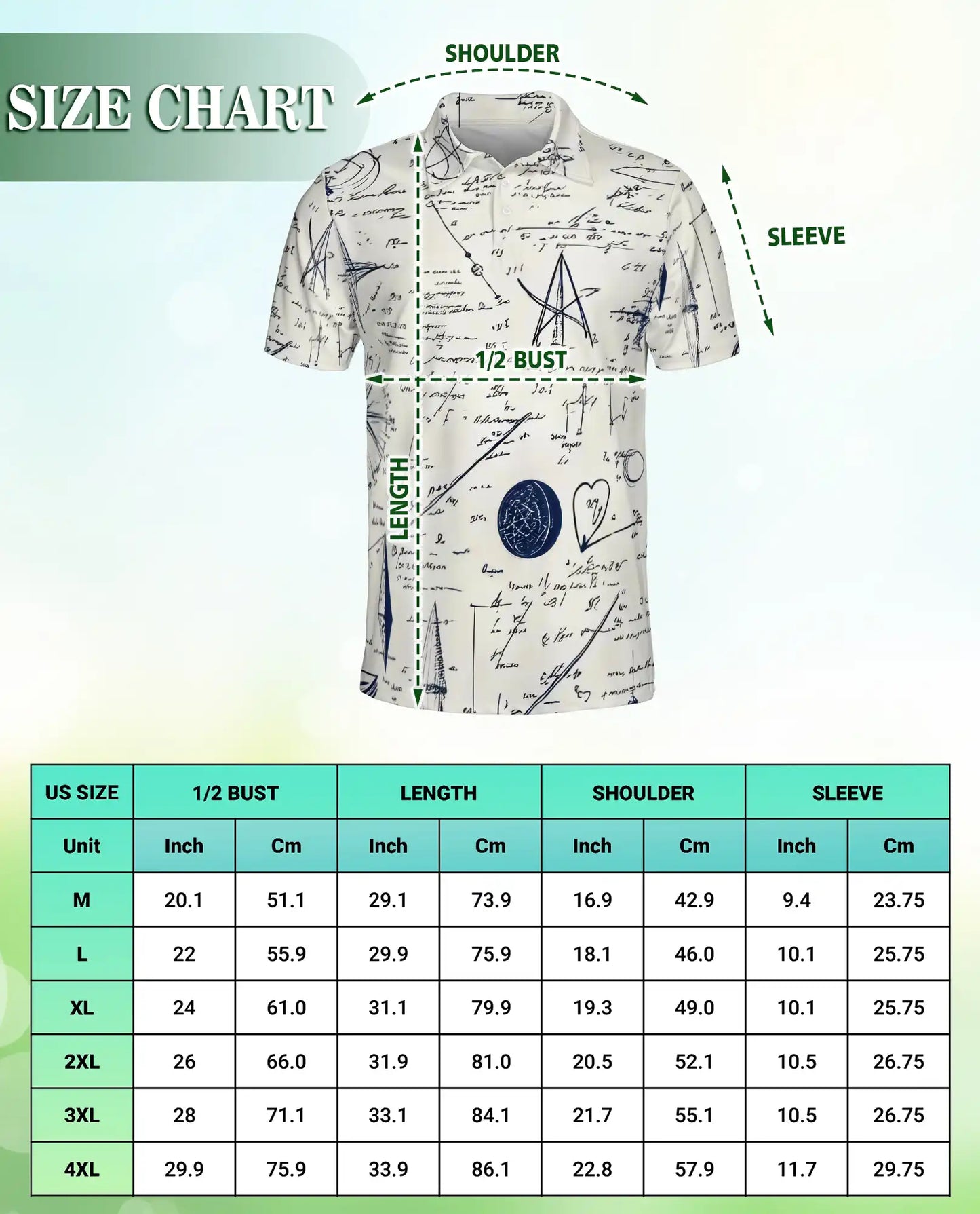 Math Love Pattern Polo Shirt | Azhobbyshop