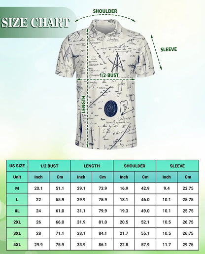 Math Love Pattern Polo Shirt | Azhobbyshop