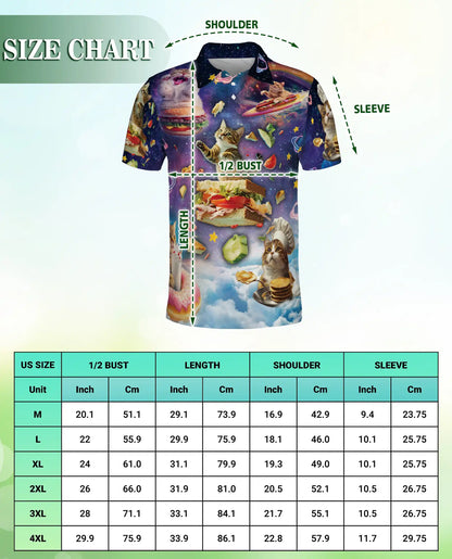 Cosmic Cat Polo Shirt- Funny Space Cat Lover Galaxy Style | Azhobbyshop