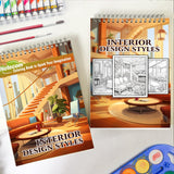 Interior Design Styles Spiral Bound Coloring Book, Delve into 30 Whimsical Coloring Pages, Celebrating the Special Place Dogs Hold in Our Hearts and Homes