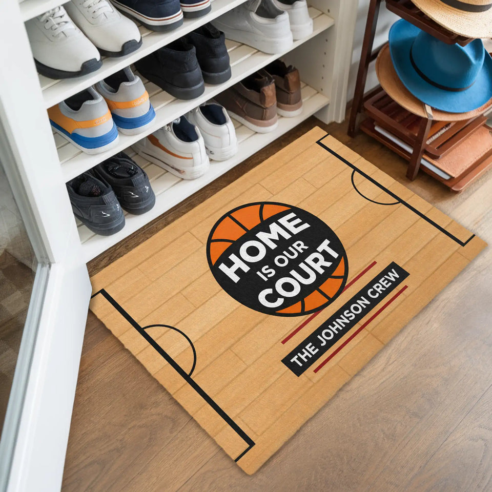 Personalized Basketball Family Doormat – Custom Crew Name Mat