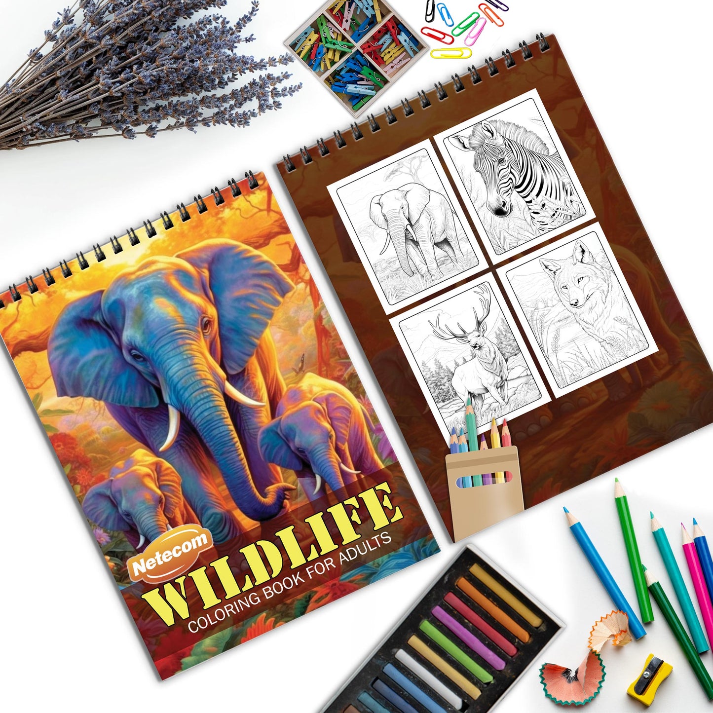 Wildlife Spiral Bound Coloring Book, Diverse Wildlife Scenes for a Nature-Inspired Coloring Experience, Ideal for Animal Lovers and Art Enthusiasts