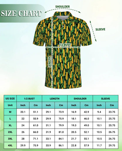Corn Polo Shirt – Farm Fresh Maize Pattern 3D Print | Azhobbyshop
