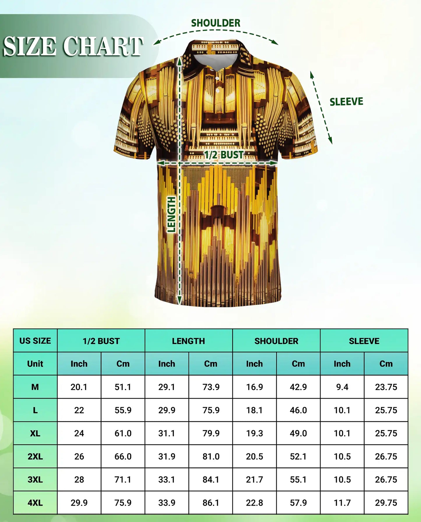 Pipe Organ Hawaiian Polo Shirt – Church Organ Music Instrument Shirt | Azhobbyshop