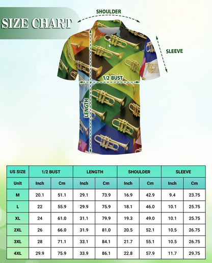 Trombone Pattern Musician Polo Shirt | Azhobbyshop