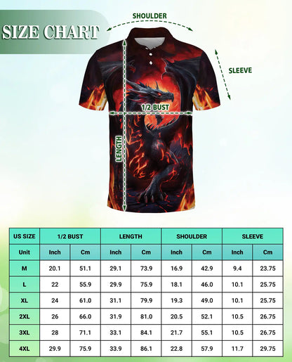 Mythical Fire Dragon Polo Shirt | Azhobbyshop