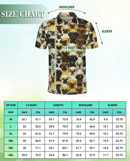 Pug Dog Pattern Polo Shirt for Pug Lovers | Azhobbyshop