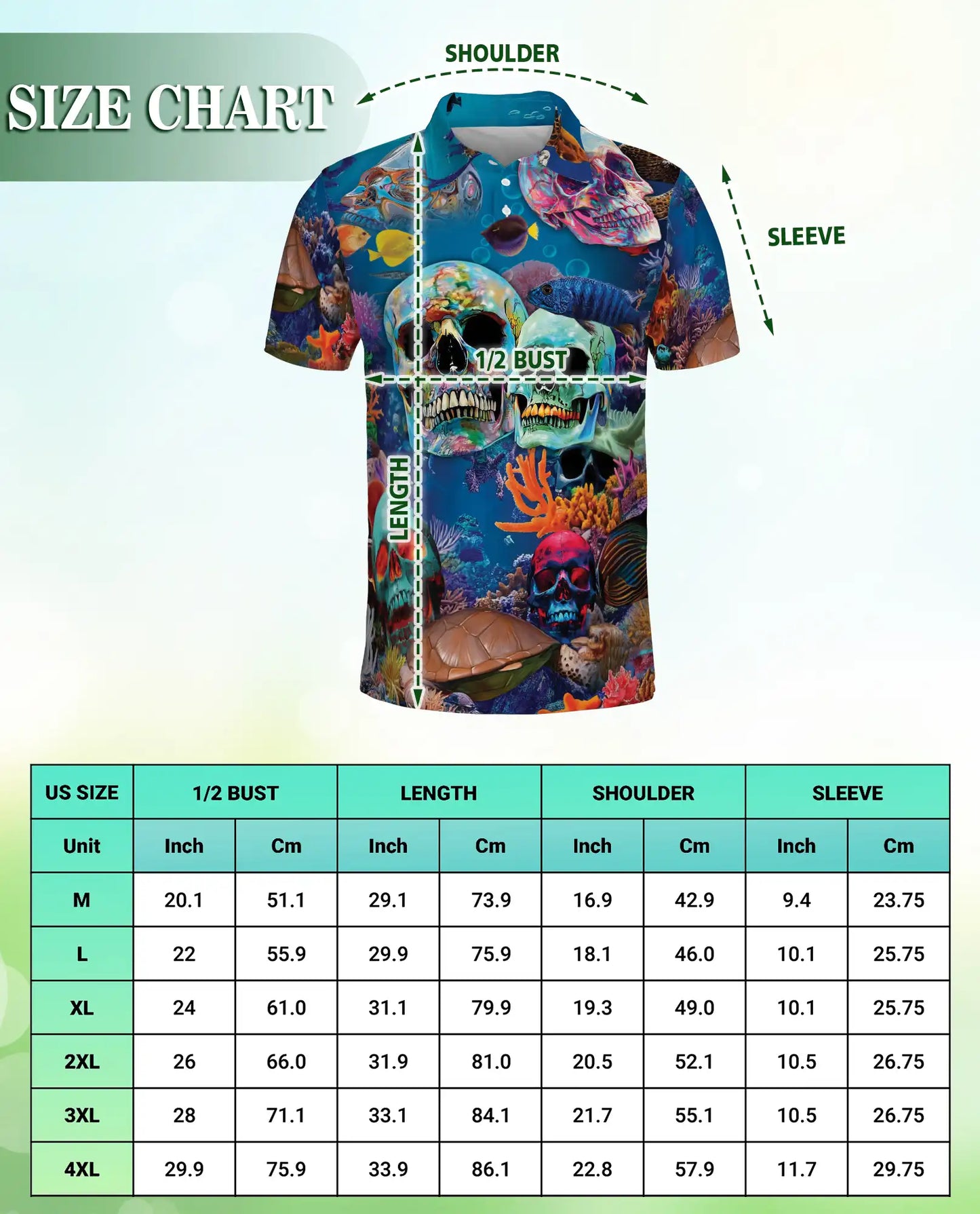 Ocean Skull Underwater Polo Shirt | Azhobbyshop