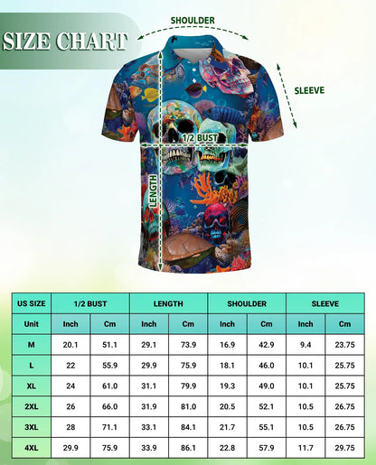 Ocean Skull Underwater Polo Shirt | Azhobbyshop