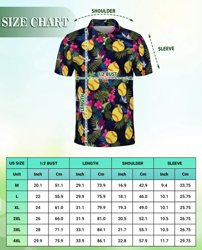 Softball Polo Shirt – Tropical Hibiscus Floral Sports Style | Azhobbyshop