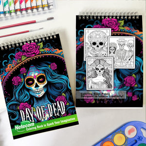 Day Of Dead Spiral Bound Coloring Book, Celebrate the Joyful Remembrance with 30 Mesmerizing Sugar Skulls Coloring Pages for Day of the Dead Art Fans to Explore the Intricate Patterns and Symbolism of Sugar Skulls