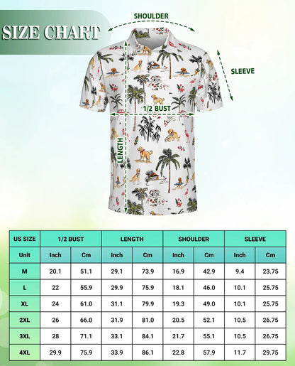 Golden Retriever Polo Shirt – Tropical Dog Beach Vibes | Azhobbyshop