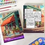 Coffee Shop Spiral Bound Coloring Book, Unleash Your Creativity with 30 Charming Coffee Shop Coloring