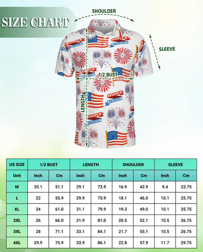 4th of July American Flag Fireworks Polo Shirt | Azhobbyshop