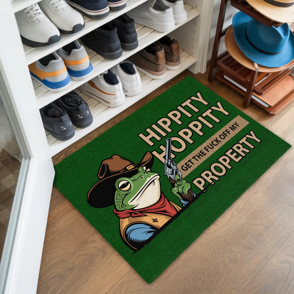 Funny Frog Cowboy Doormat – Sarcastic Welcome Mat