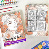 Beauty of Boho Spiral Bound Coloring Book, Amazing Coloring Collection of Bohomian Woman with High Quality Illustration for Adults to Relax and Unwind