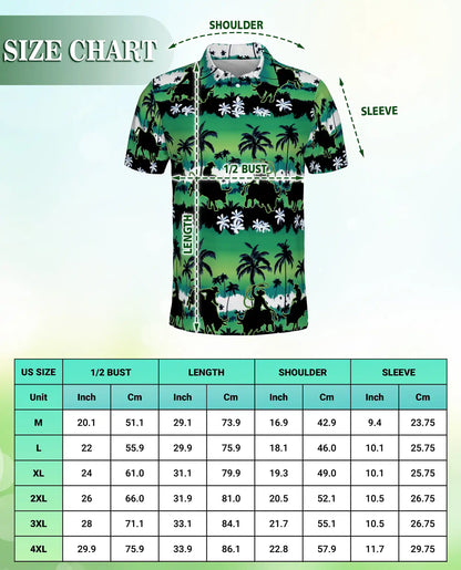 Cowboy Tropical Polo Shirt – Rodeo Palm Tree Western Print | Azhobbyshop