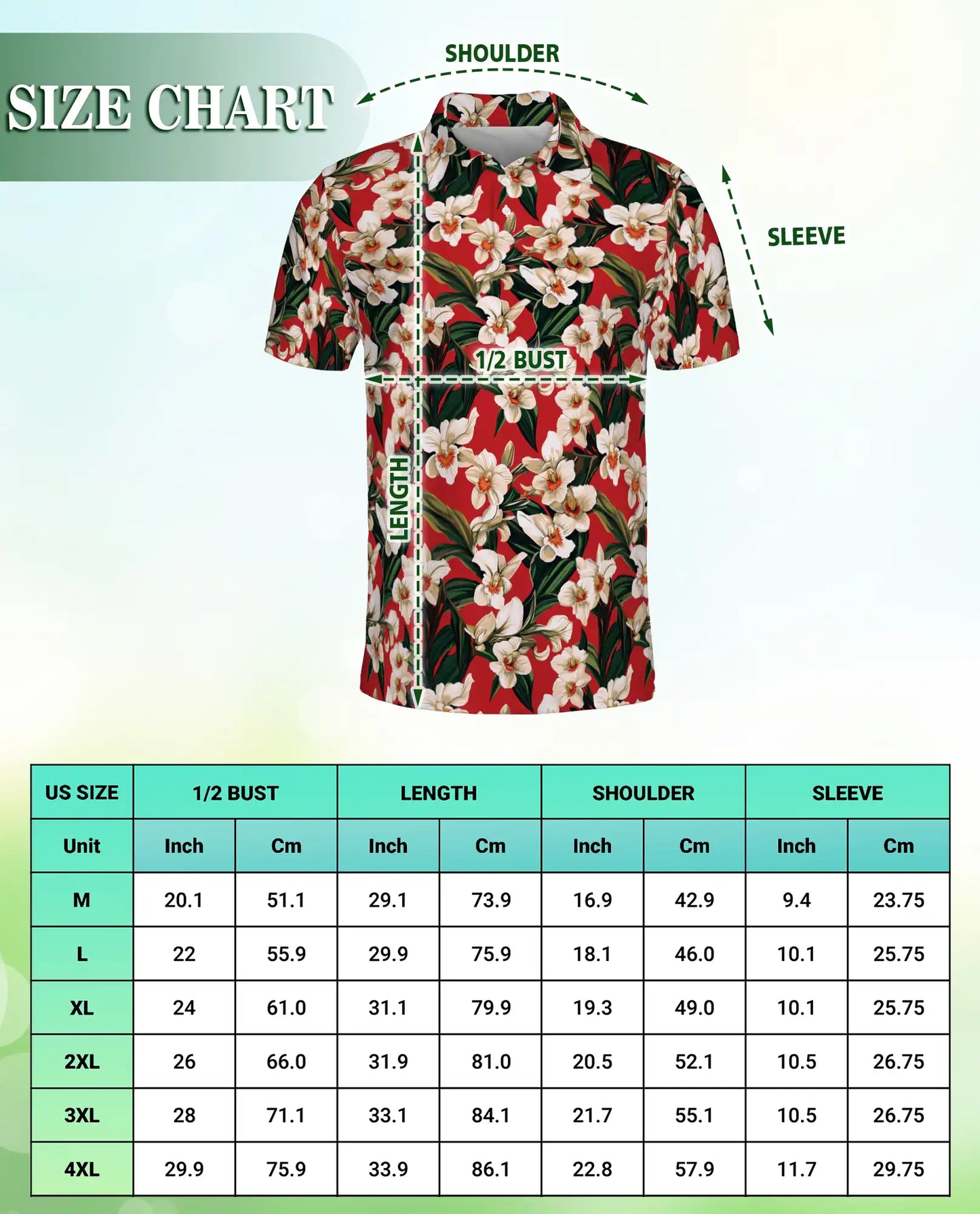 Orchid Ginger 3D Polo Shirt for Men – Tropical Floral Red Print | Azhobbyshop
