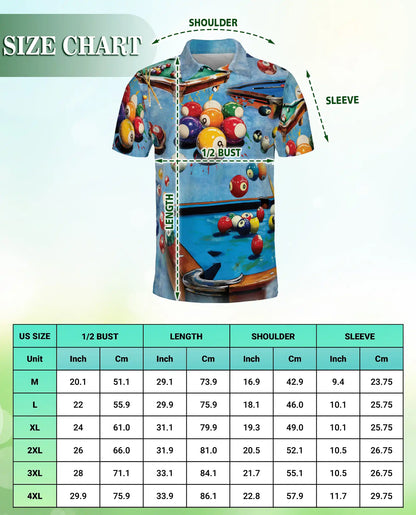 Billiards Hawaiian Polo Shirt – Pool Table Ball Player Shirt | Azhobbyshop