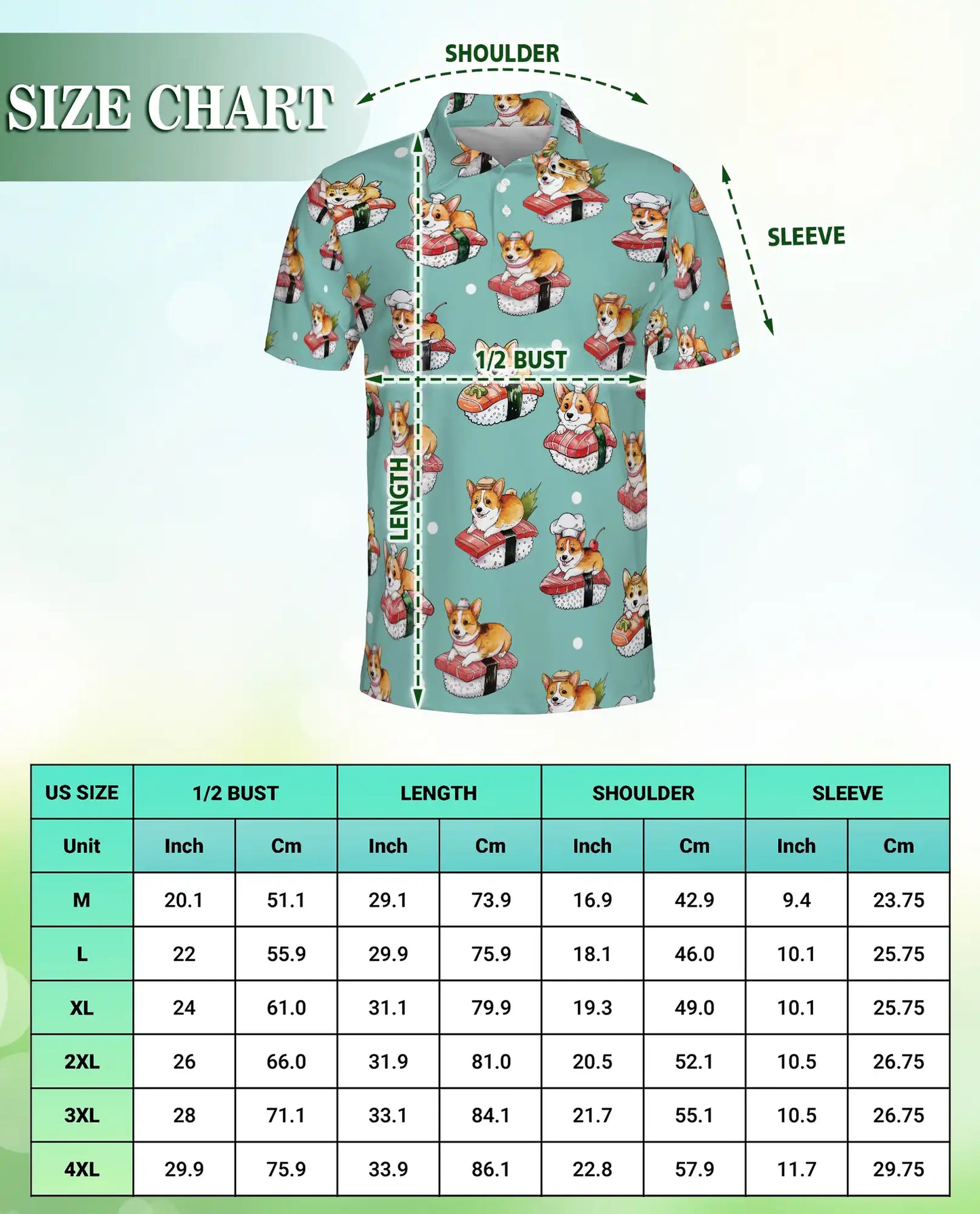 Cute Sushi Corgi Polo Shirt | Azhobbyshop