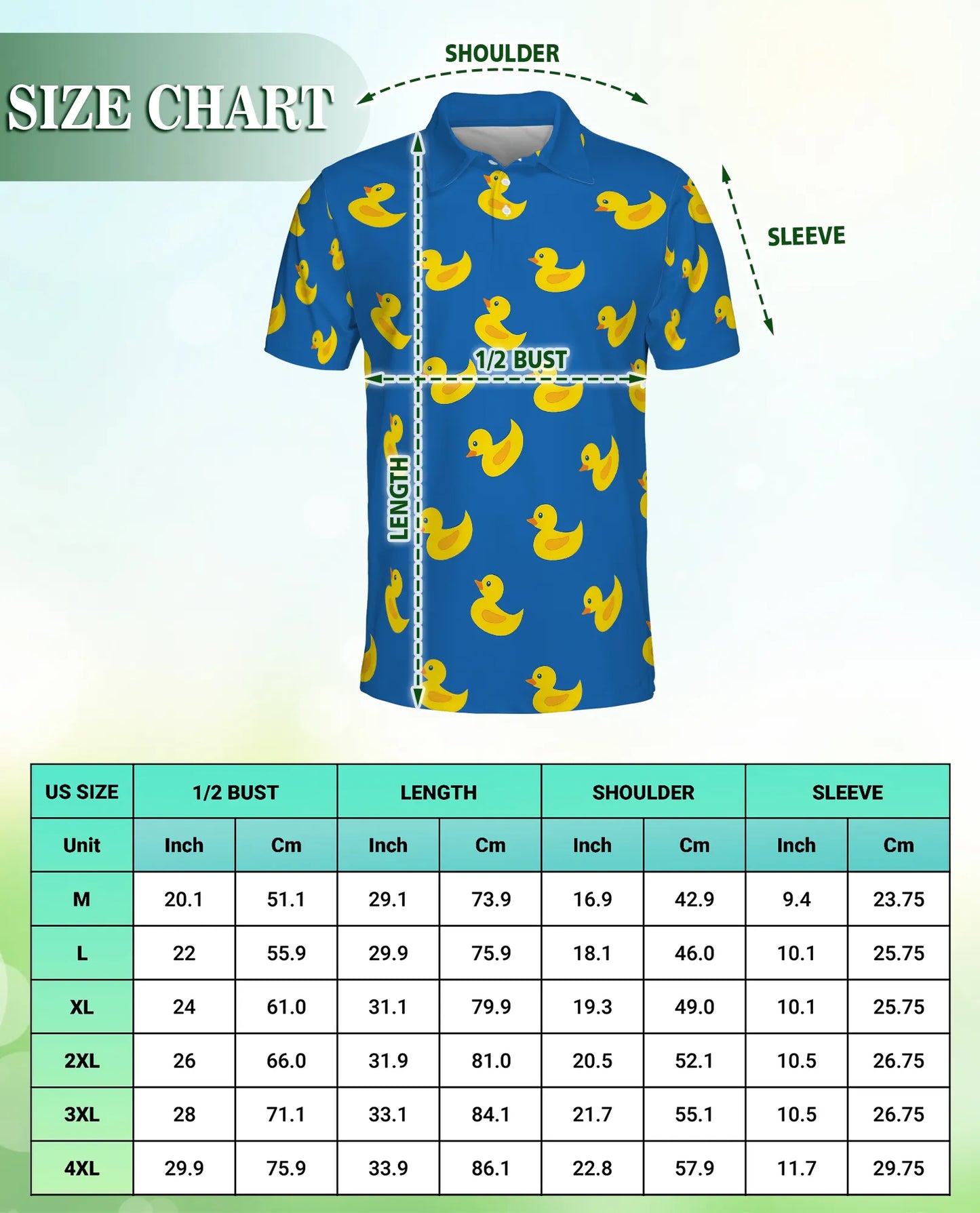 Rubber Duck 3D Polo Shirt for Men – Funny Cute Duck Pattern Style | Azhobbyshop