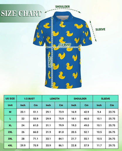 Rubber Duck 3D Polo Shirt for Men – Funny Cute Duck Pattern Style | Azhobbyshop