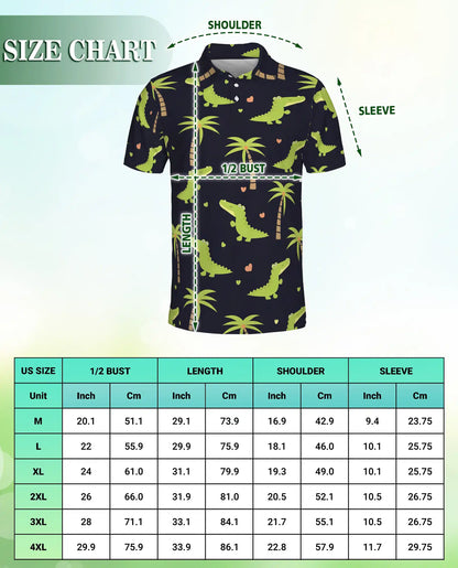 Cute Alligator Polo Shirt – Tropical Palm Tree Fun Style | Azhobbyshop