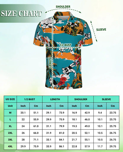 Wrestling Hawaiian Polo Shirt - Tropical Summer Style | Azhobbyshop
