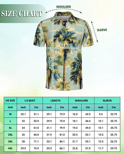 Tropical Hawaiian Palm Tree Polo Shirt | Azhobbyshop