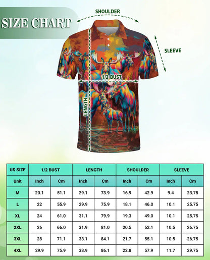 Colorful Moose Wildlife Polo Shirt | Azhobbyshop