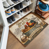 Personalized Rooster & Hen Couple Doormat – Custom Names Farm Mat