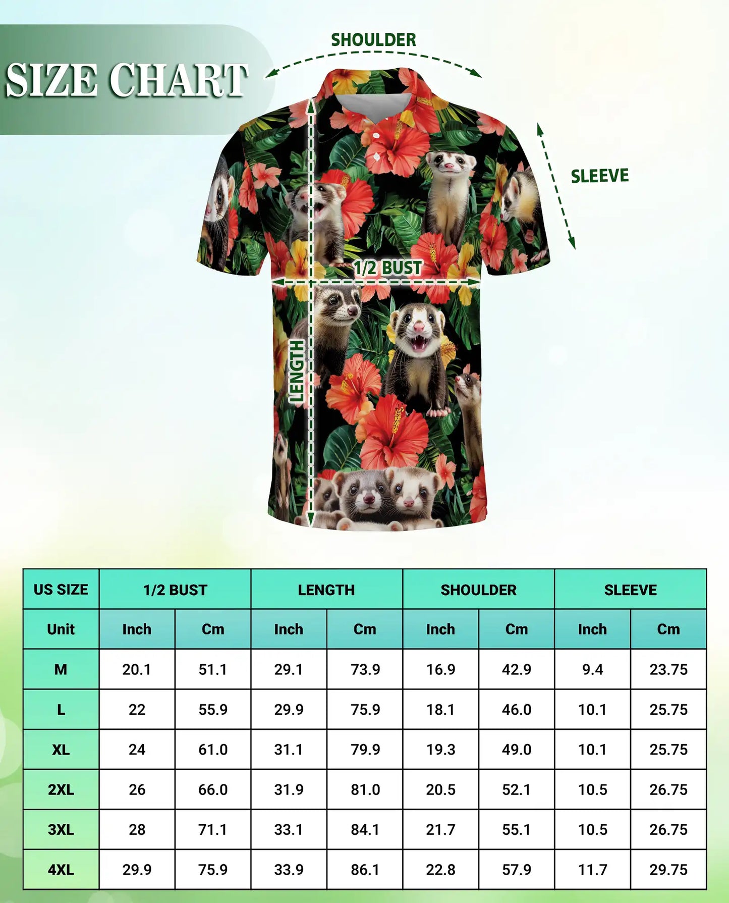 Ferrets Tropical Floral Polo Shirt | Azhobbyshop