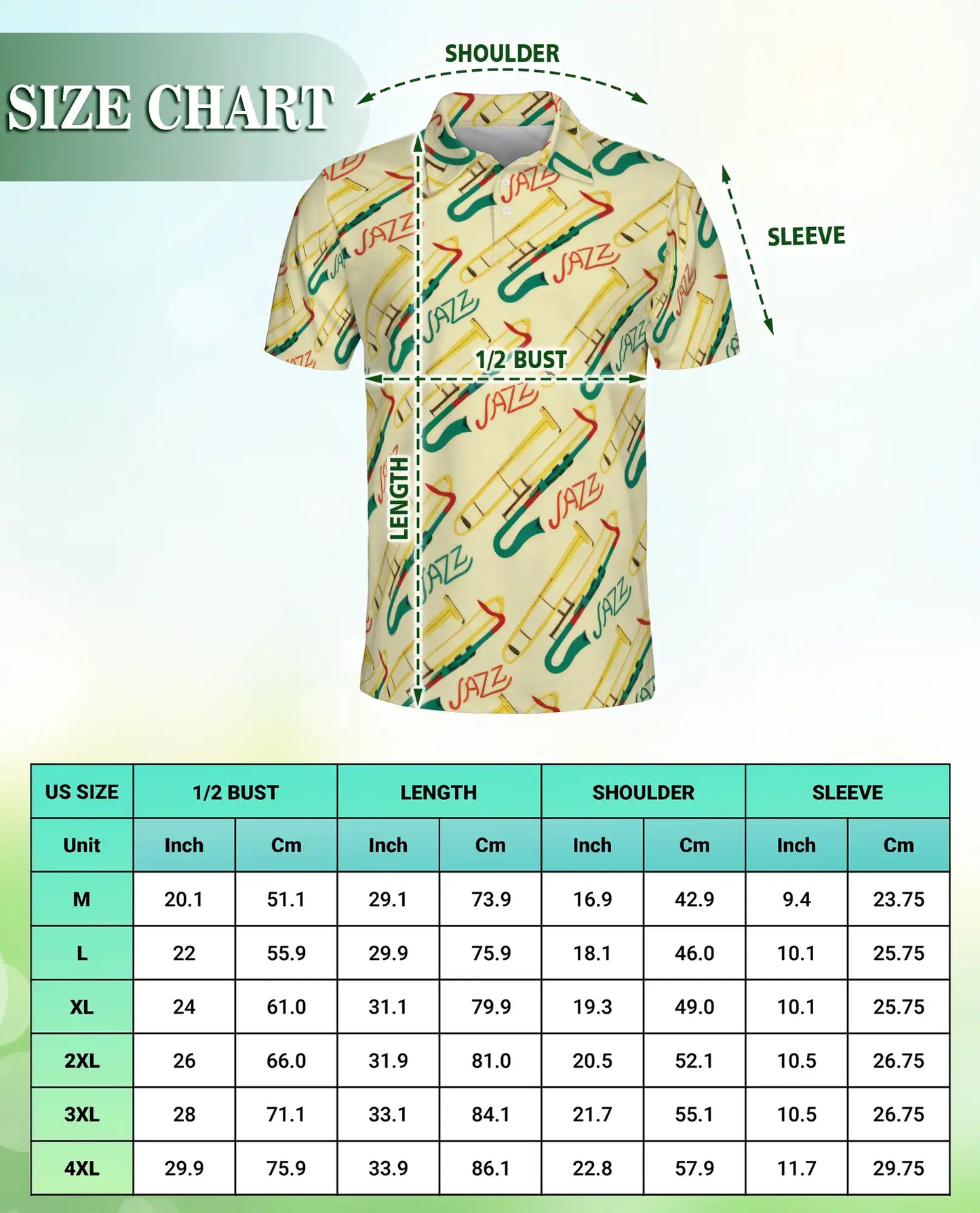 Jazz Trombone Pattern Polo Shirt | Azhobbyshop