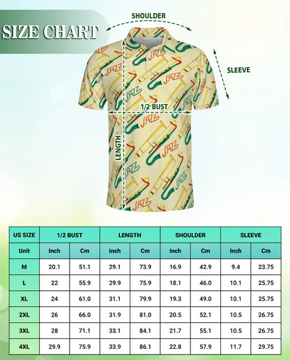 Jazz Trombone Pattern Polo Shirt | Azhobbyshop