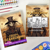 Creepy Scarecrow Spiral Bound Coloring Book, Rediscover Relaxation through the Macabre Beauty of Scarecrows in this Adult Coloring Book