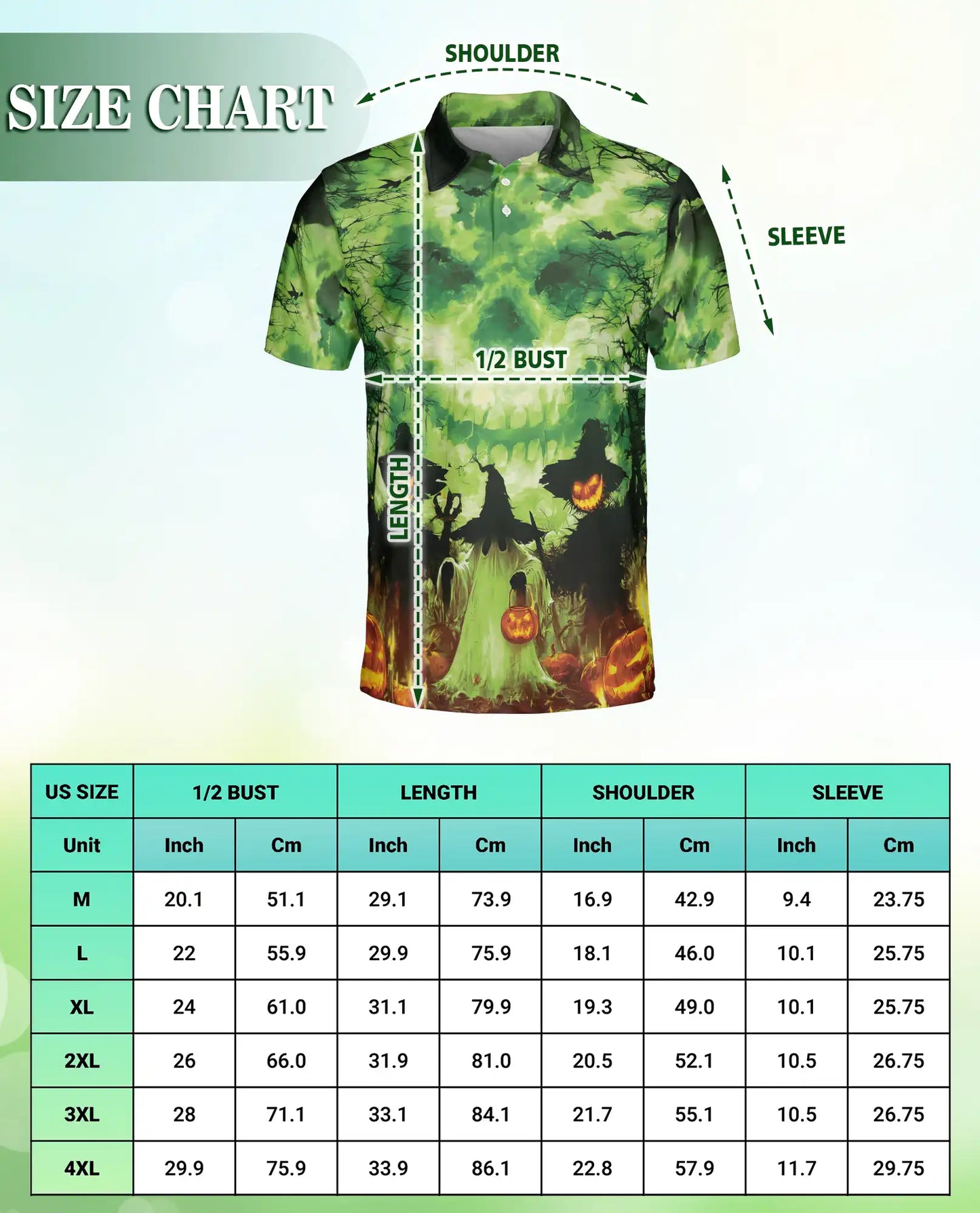 Halloween Ghost Skull 3D Polo Shirt for Men – Spooky Pumpkin Night Design | Azhobbyshop